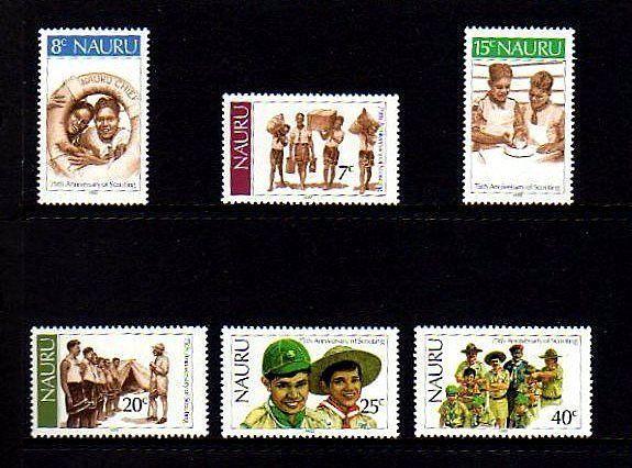 NAURU - 1982 - BOY SCOUT - SCOUTING YEAR - CUB - FLAG - 6 X MINT - MNH SET!