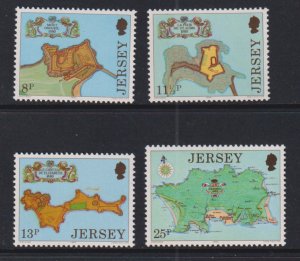 Jersey   #222-225  MNH  1980  fortresses