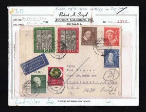 GERMANY POSAL HISTORY COVER SCOTT #B316 B317 B319 B32, B321 B322 SIEGEL AUCTION