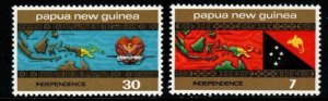 PAPUA NEW GUINEA SG294/5 1975 INDEPENDENCE MNH