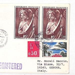 HH82 France 1971 Le Havre Cover Italy Genova Post Strike {samwells-covers}PTS