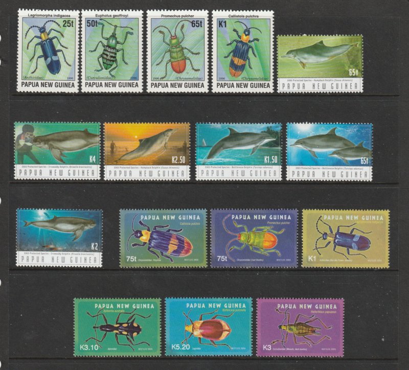 Papua N.G. x 8 mostly MNH sets