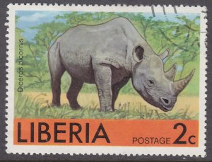 Liberia 763 Rhinoceros 1976