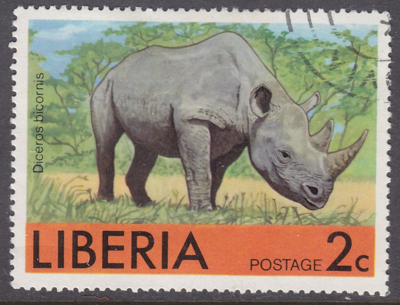Liberia 763 Rhinoceros 1976