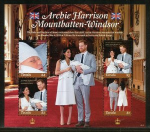 TUVALU  2019 ARCHIE HARRISON MOUNTBATTEN-WINDSOR  SHEET MINT NEVER HINGED