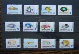 Christmas Island 1968 - 1970 Fish set to $1 MNH