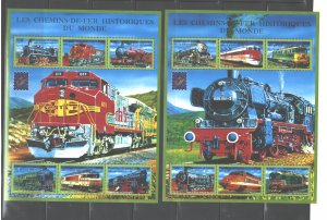 REP. du GUINEE 2001 TRAINS M.Ss.  #1931-1932 C.V.$40.00 MNH