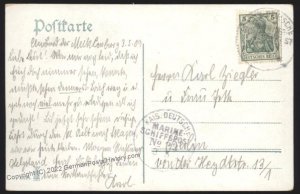 Germany  1909 Navy SMS Mecklenburg MSP23 Cover 107440