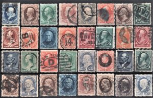 [0535] 1870-90 Selection of 32 stamps used « Bank note issue »