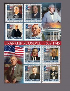 Stamps. Presidents of USA Franklin Roosevelt 2024 year 1 sheet perforated NEW