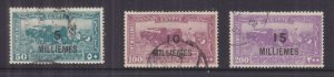 EGYPT, 1926 Agricultural Exhibition, surcharge set of 3, used.