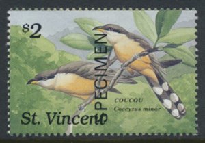 St Vincent Sc# 1190 MNH  Indigenous Birds  OPT SPECIMEN see details            