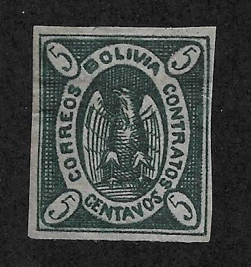 BOLIVIA SC# 2a F-VF/MOG 1867