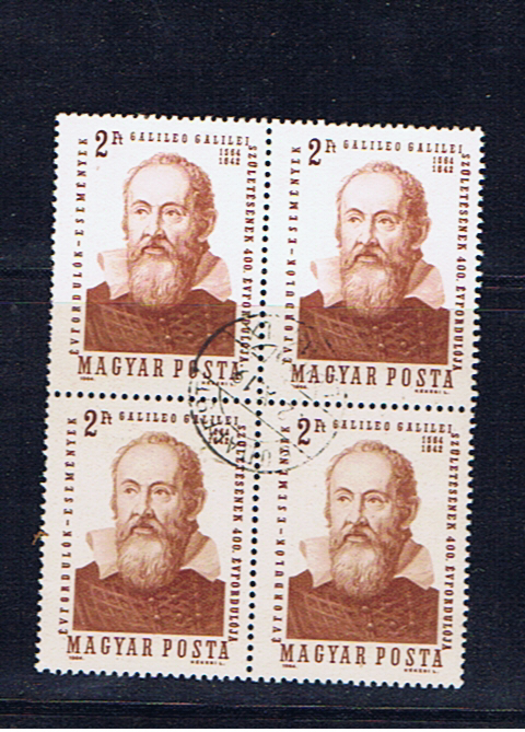 HUNGARY 1964 GALILEO BLOCK OF FOUR