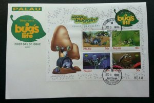 Palau Cartoon 1998 Worm Insect Fly Mushroom Animation (FDC) *rare