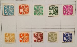 Newspaper stamps, complete set of 10, mint, hinged