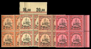 German Colonies, Caroline Islands #12-15 (Mi. 12-15) Cat€90+, 1901 30pf, 40...