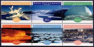 NEW ZEALAND ROSS DEPENDENCY 1998 Ice Formations Se-Tenant block MNH.......32302c