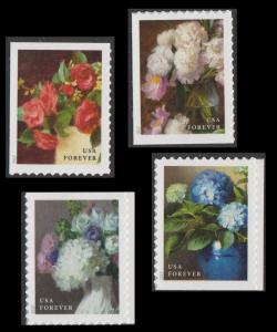 US 5237-5240 Garden Flowers set (4 stamps from booklet) MNH 2017 