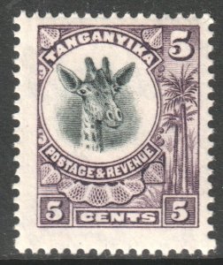 Tanganyika Scott 10 - SG74, 1922 Giraffe 5c MH*