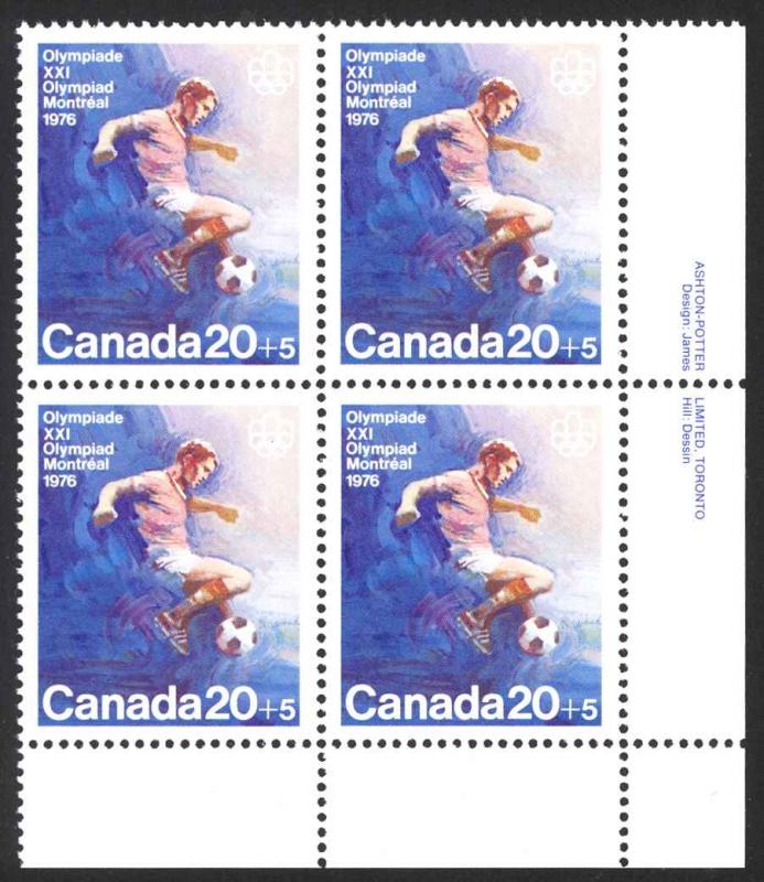 Canada Sc# B12 MNH PB LR 1976 20+5¢ Soccer