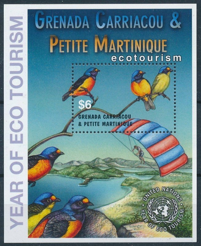 [108782] Gren. Carriacou & Petite Martinique 2002 Birds Eco tourism Sheet MNH