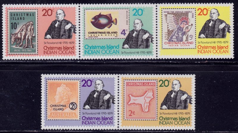 Christmas Islands, 1979, Centenary of Sir Rowland Hill, sc#90a-e, MNH,++