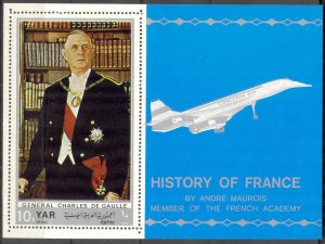 {Y047} Yemen 1969 History of France General De Gaulle S/S MNH Mi.Bl.115 13 Eur