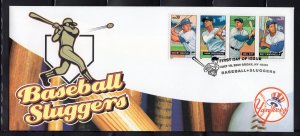 US 2006 Baseball Sluggers Set of 4 on First Day Cover, Scott 4080-4083, Bronx NY