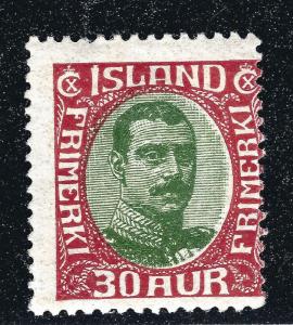 Iceland 30Aur #122 MH Avg-Fine SCV$60 No Reserve!