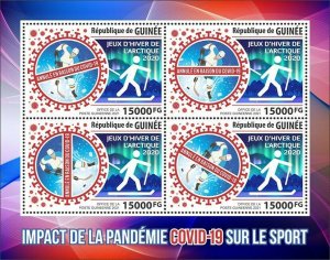 Guinea Medical Stamps 2021 MNH Corona Sports Impact Arctic Winter Games 4v M/S