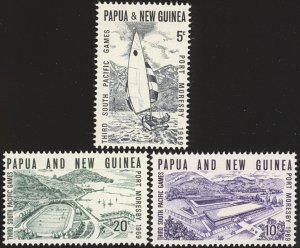 PAPUA NEW GUINEA Scott 284-86 VF/MLH - 3rd S. Pacific Games Complete Set