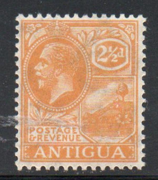 Antigua Sc 50 1923 2 1/2 d orange G V St Johns Harbor stamp mint