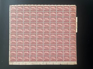 scott 1032 MOUNT VERNON MINT SHEET.  MNH. BCV $18.50, missing right side selvage