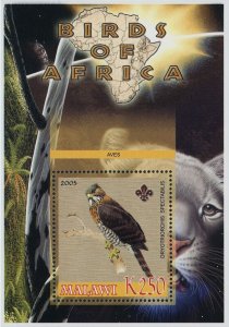 Malawi Birds of Africa Driotriorchis Spectabilis Moon Panther Souvenir Sheet MNH