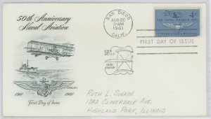 US 1185 1961 Naval Aviation, pencil address