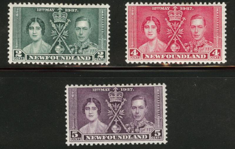 NEWFOUNDLAND Scott 230-2 MH* 1937 Coronation set CV $7