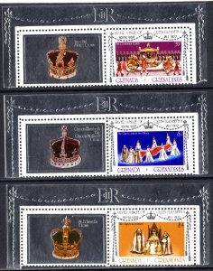 Grenada Grenadines 1977 Sc#237/239 SILVER JUBILEE OVPT.ROYAL VISIT (3) MNH