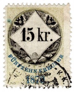 (I.B) Austria/Hungary Revenue : Stempelmarke 15kr (1870)