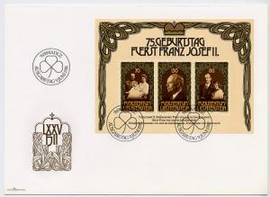 Liechtenstein Scott # 710, souvenir sheet , FDC