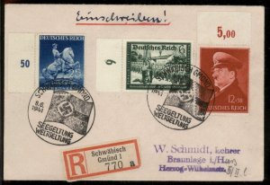 Germany 1941 Naval Prestige Seegeltung Registered Cover G98584