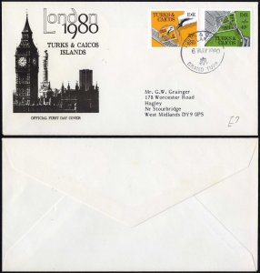 Turks and Caicos london 1980 FDC