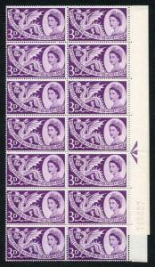Spec W9f 1958 3d Games with Retouched Face Block of 26 U/M