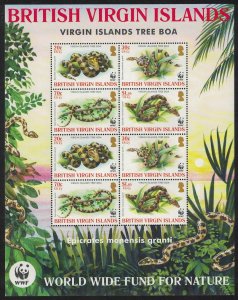 BVI WWF Virgin Islands Boa Sheetlet 2005 MNH SC#1051-1054 SG#1178-1181