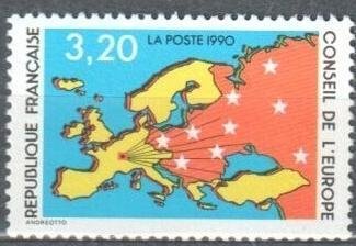 France 1990 Scott 1O49 Map of Europe MNH