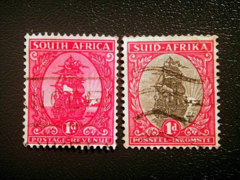 South Africa - 1/2d- Union of South Africa-used Red and black SG 31