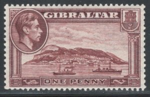 Gibraltar 1942 King George VI & Rock of Gibraltar 1p Scott # 108 MH