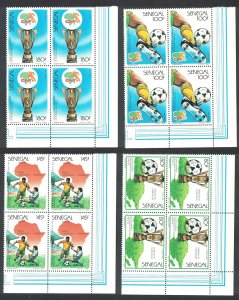 Senegal Africa Cup Football Championship Rabat 4v Blocks of 4 1988 MNH