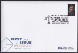 US 5821 Ruth Bader Ginsburg Ceremony Program FDC 2023