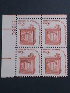 ​UNITED STATES-1977-SC#1582 SPEAKER'S STAND- BLOCK OF 4 STAMPS-MNH -VERY FINE